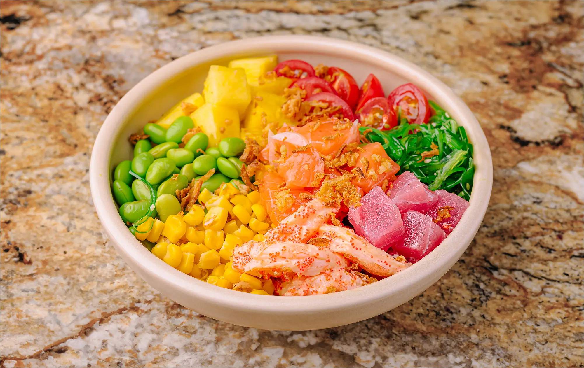 valsushi.md Poke Bowl cu Somon,Ton și Creveți